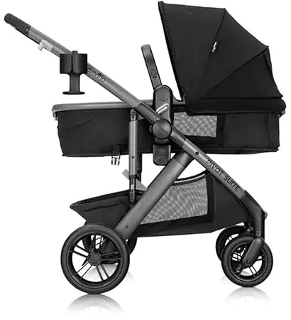 Evenflo Pivot Suite Travel System with LiteMax Infant Car Seat with Anti-Rebound Bar Dunloe Black image 2