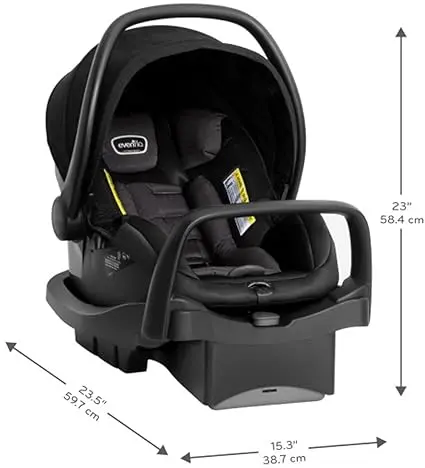 Evenflo Pivot Suite Travel System with LiteMax Infant Car Seat with Anti-Rebound Bar Dunloe Black image 5