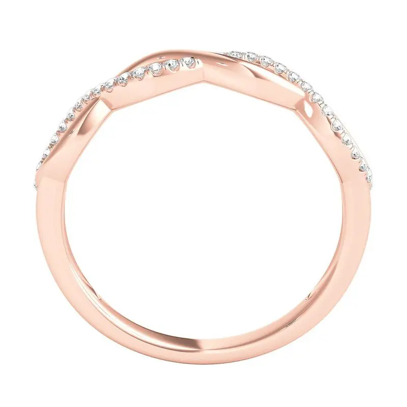 1/10 ct. tw. Diamond Infinity Ring in 10K Rose Gold image 2