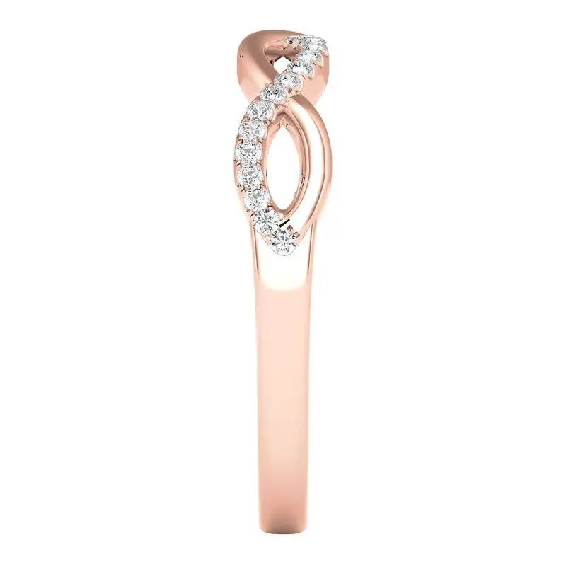 1/10 ct. tw. Diamond Infinity Ring in 10K Rose Gold image 4