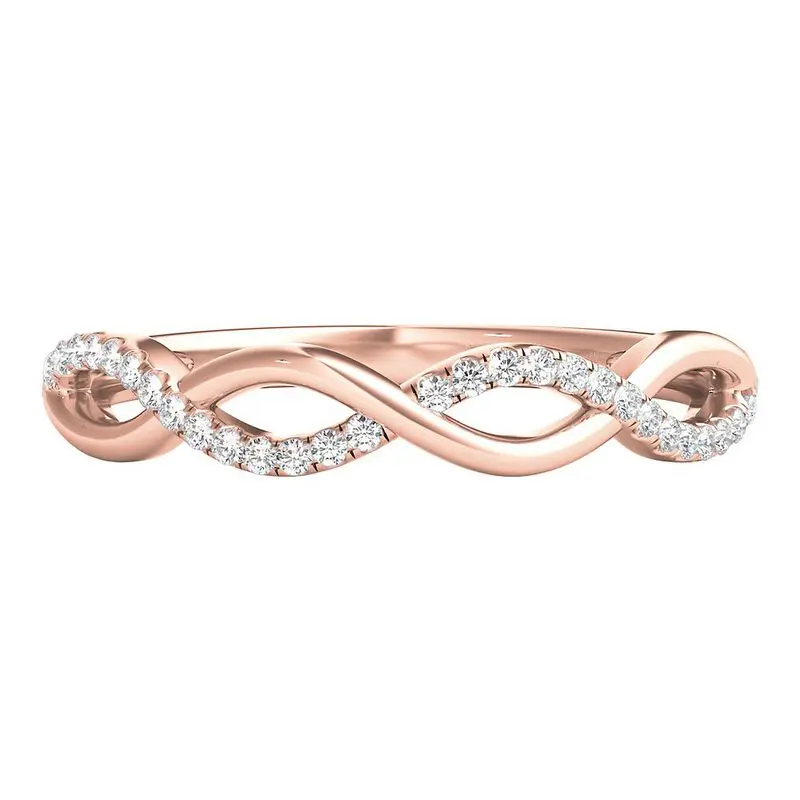 1/10 ct. tw. Diamond Infinity Ring in 10K Rose Gold image