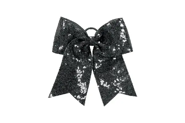 Augusta Sportswear Sequin Cheer Hair Bow Black OS image
