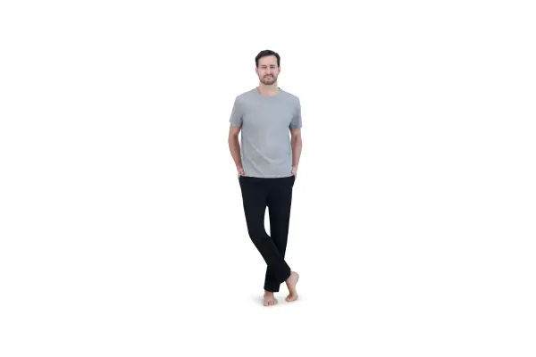 Hanes Men's ComfortSoft Jersey Short Sleeve Crew Tee and Pants Sleep Set, 2-Piece, Sizes S-2XL image